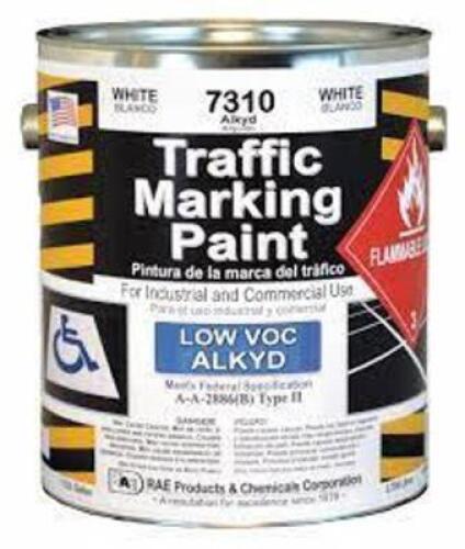 DESCRIPTION: (1) ALKYD SOLVENT BASE TRAFFIC ZONE MARKING PAINT BRAND/MODEL: RAE #4YNX9 INFORMATION: WHITE RETAIL$: 67.24 SIZE: 1 GALLON QTY: 1