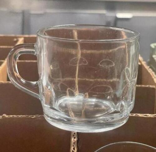 (40) - CT. BOX OF GLASS COFFEE MUGS