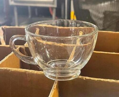 (36) - CT. BOX OF GLASS TEA CUPS