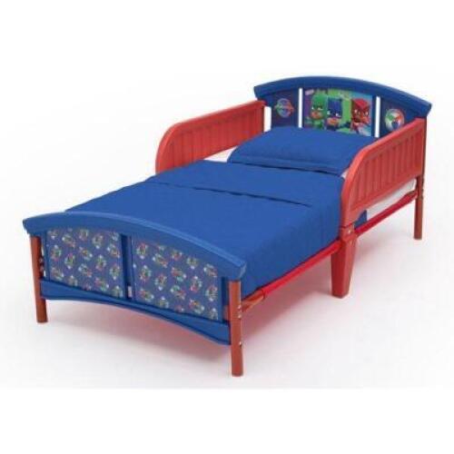 DESCRIPTION: PJ MASKS PLASTIC TODDLER BED BRAND/MODEL: DELTA CHILDREN RETAIL: $69.99 LOCATION: SHOWROOM 1 QTY: 1