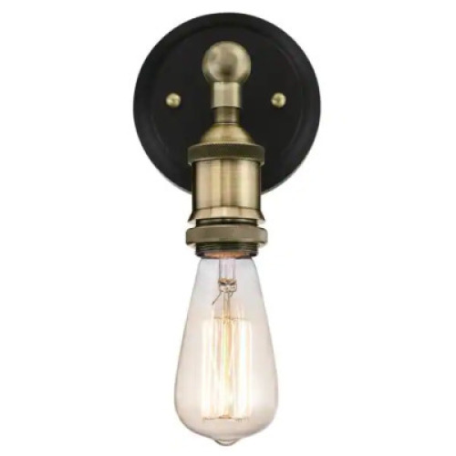 DESCRIPTION: (2) 1-LIGHT ANTIQUE BRASS AND MATTE BLACK WALL MOUNT SCONCE BRAND/MODEL: WESTINGHOUSE RETAIL: $24.97 EACH LOCATION: SHOWROOM 1 QTY: 2