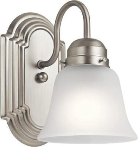 DESCRIPTION: (2) 1-LIGHT BRUSHED NICKEL WALL SCONCES BRAND/MODEL: KICHLER RETAIL: $32.95 EACH LOCATION: SHOWROOM 1 QTY: 2