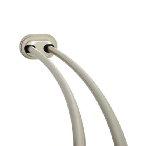 DESCRIPTION: NEVERRUST 72" ALUMINUM DUAL MOUNT DOUBLE CURVED LONG SHOWER ROD IN BRUSHED NICKEL BRAND/MODEL: ZENNA HOME RETAIL: $59.98 LOCATION: SHOWRO