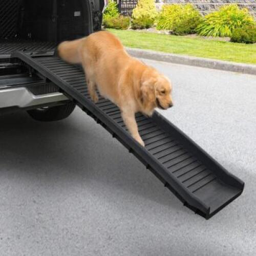 DESCRIPTION: PORTABLE DOG RAMP FOR CARS/TRUCKS/SUVS BRAND/MODEL: COZIWOW RETAIL: $74.64 SIZE: 61" LOCATION: SHOWROOM 1 QTY: 1