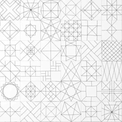 DESCRIPTION: 10.76 SQFT OF INFINITUM ENCAUSTIC BLACK AND WHITE MATTE PORCELAIN FLOOR AND WALL TILE BRAND/MODEL: IVY HILL TILE RETAIL: $8.52/SQFT SIZE: