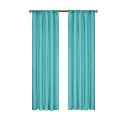 DESCRIPTION: TURQUOISE ROD POCKET BLACKOUT CURTAIN BRAND/MODEL: ECLIPSE RETAIL: $14.84 SIZE: 42"X63" LOCATION: SHOWROOM 1 QTY: 1