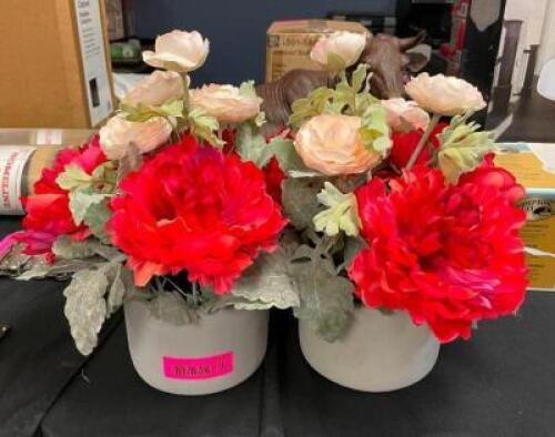 DESCRIPTION: (2) FAUX FLOWER PLANTERS LOCATION: SHOWROOM 1 QTY: 2