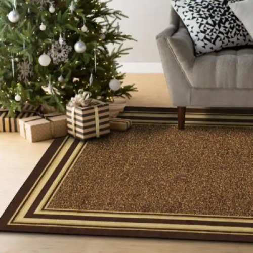DESCRIPTION: OTTOHOME COLLECTION NON-SLIP RUBBERBACK BORDERED INDOOR AREA RUG IN BROWN BRAND/MODEL: OTTOMANSON RETAIL: $84.45 SIZE: 5'X6'6" LOCATION: