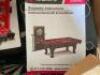 DESCRIPTION: 90" BARRINGTON BILLIARDS BALL AND CLAW LEG POOL TABLE, CUE RACK AND DARTBOARD SET- BERGUNDY BRAND/MODEL: BARRINGTON INFORMATION: NOTICE: - 5