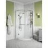 DESCRIPTION: GLAMOUR 38 IN. X 77 IN. CORNER DRAIN CORNER SHOWER KIT IN WHITE AND SATIN NICKEL HARDWARE BRAND/MODEL: GLACIER BAY RETAIL$: $1,237.00 SIZ