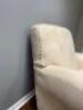 DESCRIPTION: LAY-Z-BOY CR�ME/EGGSHELL WHITE ARM CHAIR W/ MATCHING OTTOMAN INFORMATION: SEE PHOTOS FOR MINOR STAINS LOCATION: UPSTAIRS OFFICE QTY: 1 - 6