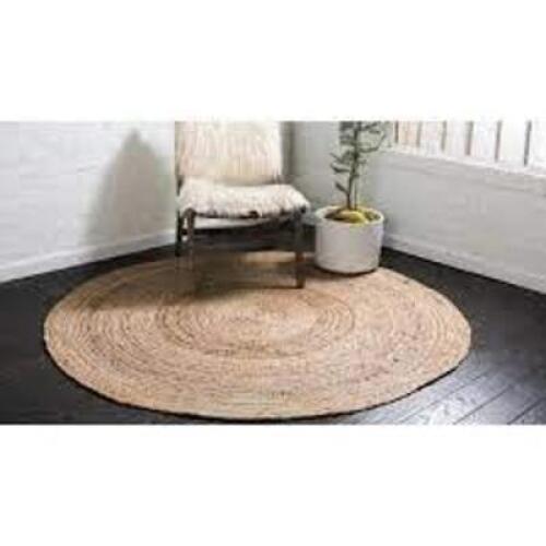 DESCRIPTION: BRAIDED JUTE DHAKA NATURAL 8' 0 X 8' 0 ROUND RUG BRAND/MODEL: UNIQUE LOOM RETAIL$: $205.98 SIZE: 8' LOCATION: SHOWROOM 1 QTY: 1