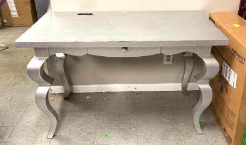 DESCRIPTION: 48" X 24" WOODEN OFFICE DESK W/ DRAWER- GRAY SIZE: 48" X 24" LOCATION: SHOWROOM 1 QTY: 1