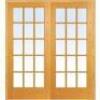 DESCRIPTION: 60 IN. X 80 IN. BOTH ACTIVE UNFINISHED PINE GLASS 15-LITE CLEAR TRUE DIVIDED PREHUNG INTERIOR FRENCH DOOR BRAND/MODEL: MMI DOOR RETAIL$: