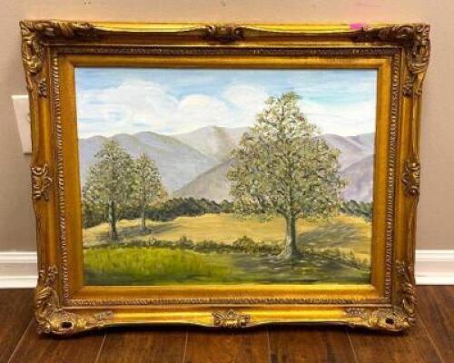DESCRIPTION: 30" X 24" FRAMED CANVAS BY JULIA SCHRIVER LOCATION: UPSTAIRS OFFICE QTY: 1