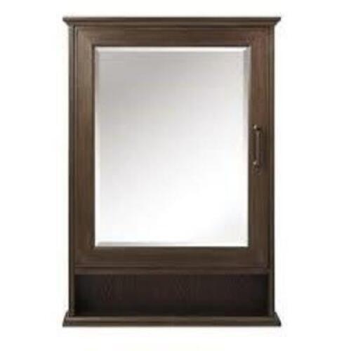 DESCRIPTION: WALDEN 24 IN. W X 34 IN. H SURFACE-MOUNT MEDICINE CABINET IN MOCHA BRAND/MODEL: HOME DECORATORS COLLECTION RETAIL$: $239.99 SIZE: 24" X 3