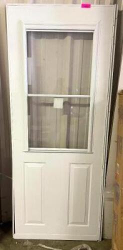 DESCRIPTION: 32" X 80" WHITE TRADITIONAL STORM DOOR SIZE: 32" X 80" LOCATION: BREEZEWAY QTY: 1