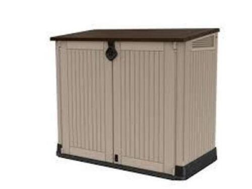DESCRIPTION: (1) DECK BOX BRAND/MODEL: KETER/STORE-IT-OUT INFORMATION: 31 CUFT, BEIGE RETAIL$: $149.99 SIZE: 28.00 x 52.00 x 44.70 Inches QTY: 1