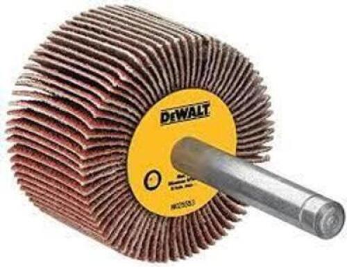 DESCRIPTION: (2) FLAP WHEELS BRAND/MODEL: DEWALT #DAFE1H2410 INFORMATION: METAL/STAINLESS FISHING RETAIL$: $13.12 EA SIZE: 3" X 1" QTY: 2