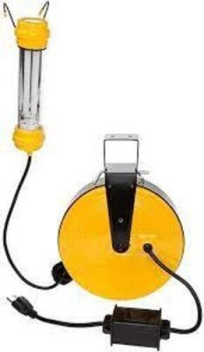 DESCRIPTION: (1) FLUORESCENT WORK LIGHT WITH SPOT LIGHT AND RETRACTABLE CORD BRAND/MODEL: BAYCO #SL-825 INFORMATION: YELLOW AND BLACK RETAIL$: $100.00