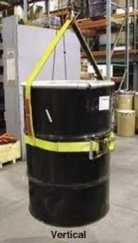 DESCRIPTION: (1) DRUM LIFTER SLING BRAND/MODEL: WEBMASTER #39A384 INFORMATION: YELLOW RETAIL$: $112.04 EA SIZE: 2" W, 30" LONG QTY: 1