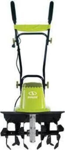 DESCRIPTION: (1) ELECTRIC TILLER BRAND/MODEL: SUNJOE #TJ604E INFORMATION: GREEN RETAIL$: $169.00 EA SIZE: 16" QTY: 1