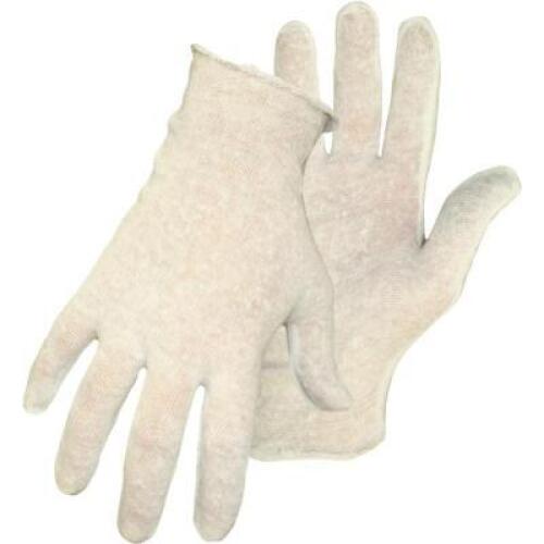 DESCRIPTION: (12) PACKS OF (12) SNUGTITE CANVAS GLOVES BRAND/MODEL: BOSS/15671 INFORMATION: NATURAL & RED/ELASTIC BAND RETAIL$: 43.50 PER PK OF 12 SIZ