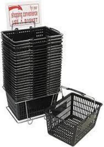 DESCRIPTION: (10) SHOPPING BASKETS WITH STAND BRAND/MODEL: SW BASICS INFORMATION: BLACK RETAIL$: $222.00 TOTAL QTY: 10