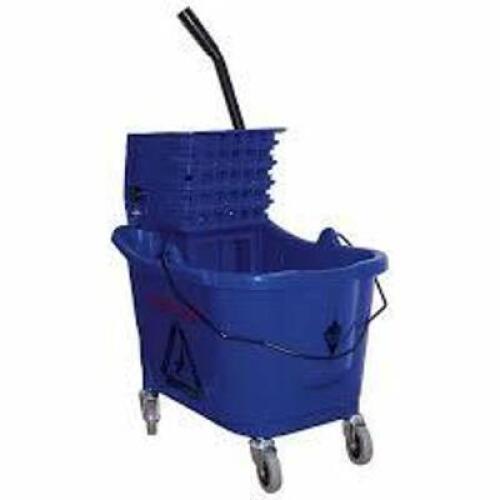 DESCRIPTION: (1) PLASTIC MOP BUCKET BRAND/MODEL: TOUGH GUY/5CJH6 INFORMATION: WRINGER/BLUE/CAPACITY: 12 TO 32 OZ. RETAIL$: 101.61 SIZE: 34-3/4"H X 24-