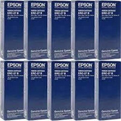 DESCRIPTION: (2) PACKS OF (10) RIBBON CARTRIDGE BRAND/MODEL: EPSON #ERC-27B INFORMATION: BLACK RETAIL$: $30.00 EA QTY: 2