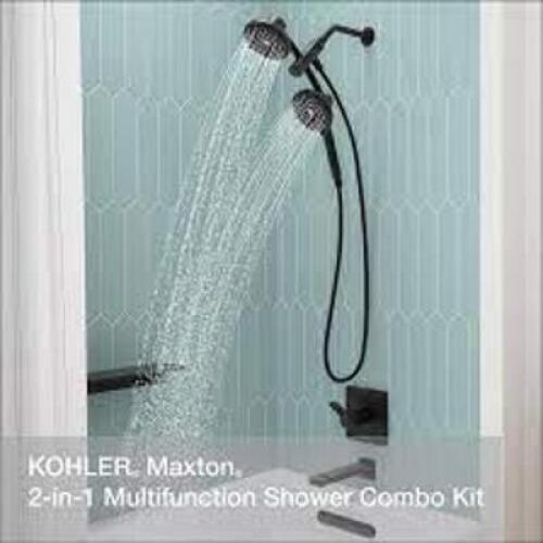 DESCRIPTION: (1) DUAL FIXED SHOWERHEAD BRAND/MODEL: KOHLER #REC28719-G-BL INFORMATION: BLACK RETAIL$: $100.00 EA QTY: 1