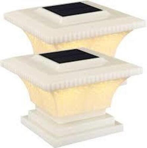 DESCRIPTION: (2) BOXES OF (2) SOLAR POST CAP LIGHTS BRAND/MODEL: TORCHSTAR RETAIL$: $30.00 EA SIZE: 2700K SOFT WHITE QTY: 2
