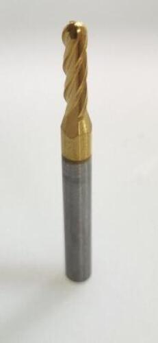 DESCRIPTION: (2) SOLID CARBIDE BALL END MILL BRAND/MODEL: HERTEL 74610320 RETAIL$: 38.92 SIZE: 9/64" 9/16" LOC 3/16" SD QTY: 2