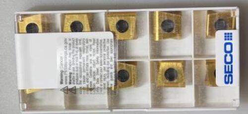 DESCRIPTION: (20) XNHQ1407 CARBIDE MILLING INSERTS BRAND/MODEL: SECO XNHQ140724TN4-M11 RETAIL$: $33.43 PER INSERT QTY: 20