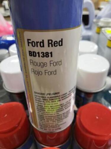 DESCRIPTION: (6) SPRAY PAINT BRAND/MODEL: CLASS C SOLUTIONS GROUP #BD1381 INFORMATION: FORD RED RETAIL$: 8.76 SIZE: 12 OZ QTY: 6