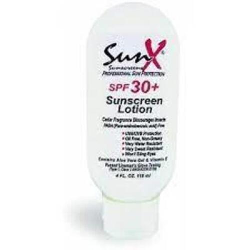 DESCRIPTION: (6) SUNSCREEN LOTION BRAND/MODEL: SUNX 30 RETAIL$: $4.02 EA SIZE: 4 FL OZ QTY: 6