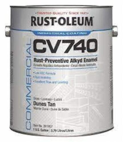 DESCRIPTION: (1) RUST PREVENTIVE PAINT BRAND/MODEL: RUST-OLEUM CV7400 INFORMATION: DUNES TAN RETAIL$: 141.9 SIZE: 1 GALLON QTY: 1