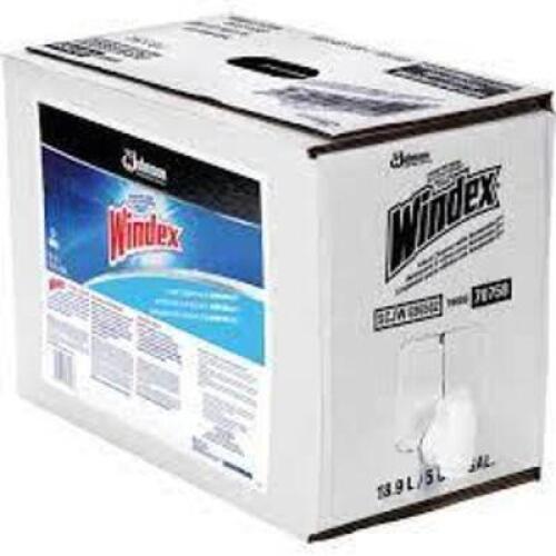 DESCRIPTION: (1) BOX OF GLASS CLEANER BRAND/MODEL: WINDEX #20J199 RETAIL$: 72.75 SIZE: 5 GALLON QTY: 1