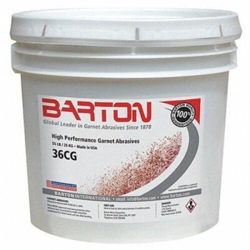 DESCRIPTION: (1) BLAST MEDIA HIGH PERFORMANCE GARNET ABRASIVES BRAND/MODEL: BARTON #36UU71 RETAIL$: $111.69 EA SIZE: 55 LB QTY: 1