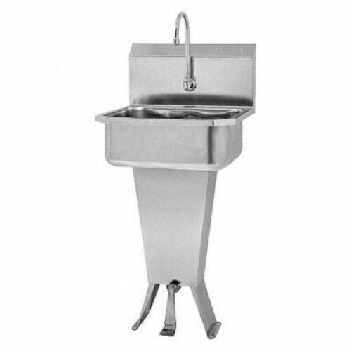 DESCRIPTION (1) GENERAL PURPOSE STAINLESS STEEL HAND FREE SINK BRAND/MODEL SANI-LAV #48TF65 ADDITIONAL INFORMATION RETAILS FOR $913.09 SIZE BOWL 17 IN