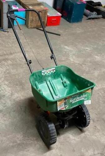 DESCRIPTION: SCOTTS TURF BUILDER EDGEGUARD MINI SPREADER LOCATION: SHOWROOM #2 QTY: 1