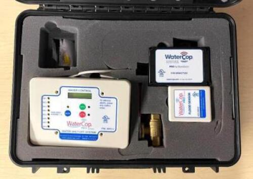DESCRIPTION: WATERCOP WATER SHUT OFF SYSTEM KIT W/ CASE BRAND/MODEL: WATERCOP LOCATION: SHOWROOM #2 QTY: 1