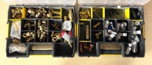 DESCRIPTION: (2) HARDWARE STORAGE CONTAINERS W/ CONTENTS (ASSORTED COPPER AND PLUMBING FITTINGS AS SHOWN) LOCATION: SHOWROOM #2 QTY: 2