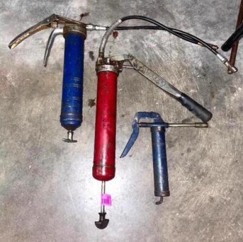 DESCRIPTION: (3) VARIOUS SIZE GREASE/LUBE GUNS LOCATION: SHOWROOM #2 QTY: 3