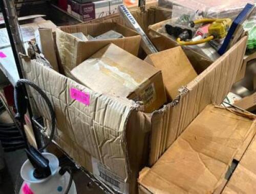 DESCRIPTION: CONTENTS OF BOX (ASSORTED PLUMBING SUPPLIES AND HARDWARE AS SHOWN) LOCATION: SHOWROOM #2 QTY: 1