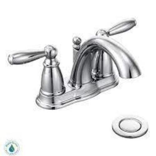 DESCRIPTION: CHROME BRANTFORD DOUBLE HANDLE CENTERSET BATHROOM FAUCET BRAND/MODEL: MOEN 6610 INFORMATION: RETAILS: $135.01 LOCATION: SHOWROOM #2 QTY: