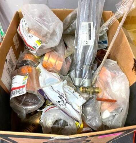 DESCRIPTION: BOX OF ASSORTED COPPER AND BRASS FITTINGS AS SHOWN LOCATION: SHOWROOM 2 QTY: 1