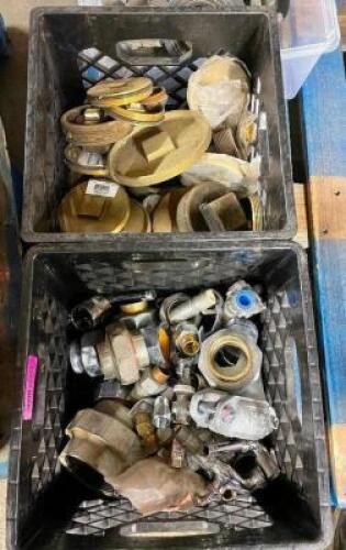 DESCRIPTION: (3) CRATES OF ASSORTED STEEL AND BRASS FITTINGS. LOCATION: WAREHOUSE THIS LOT IS: ONE MONEY QTY: 1