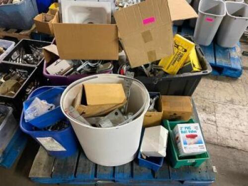 DESCRIPTION: PALLET AND CONTENTS - ASSORTED PLUMBING HARDWARE. ADDITIONAL INFORMATION SEE ADDITIONAL IMAGES. LOCATION: WAREHOUSE THIS LOT IS: ONE MONE