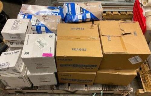 DESCRIPTION: PALLET AND CONTENTS - ASSORTED PLUMBING HARDWARE. ADDITIONAL INFORMATION SEE ADDITIONAL IMAGES. LOCATION: WAREHOUSE THIS LOT IS: ONE MONE